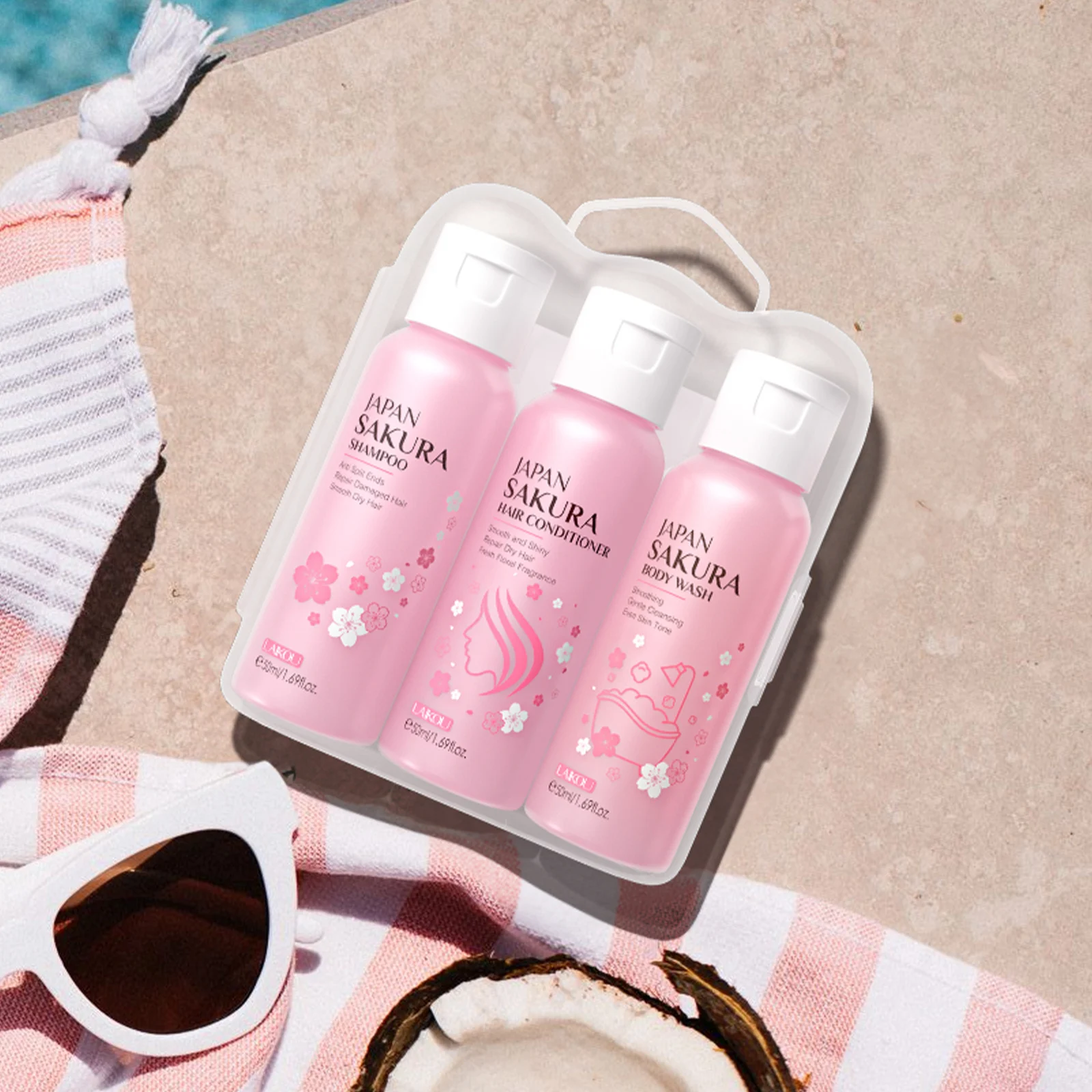Honest LAIKOU Japan Sakura Bath & Hair Care 3-Piece Set Review 1 LAIKOU Japan Sakura Bath and Hair Care Set Review