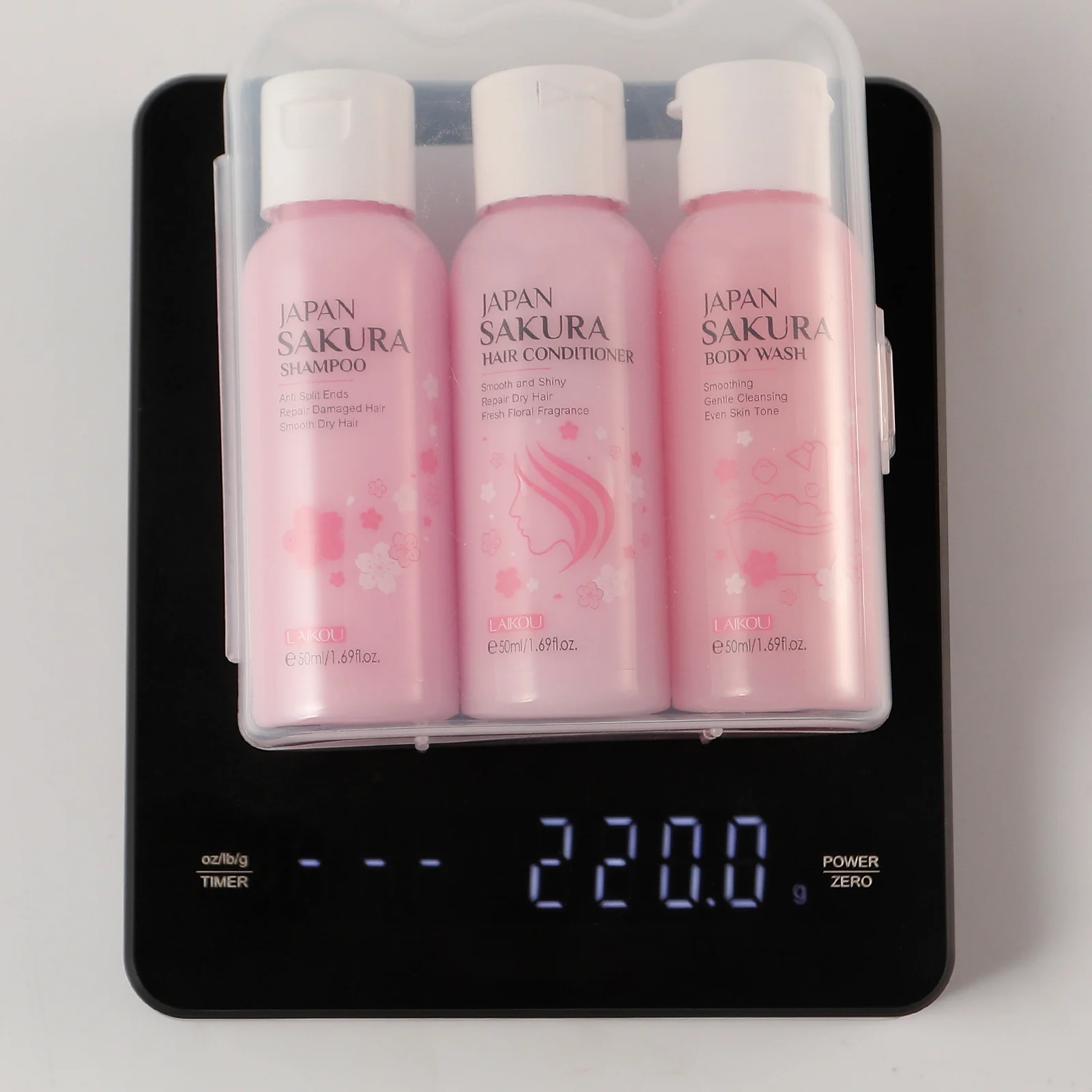 Japan Sakura Bath & Hair Care 3-Piece Set for Moisturizing & Smoothing 18 sakura bath hair care kit spu991436438226 desc 18